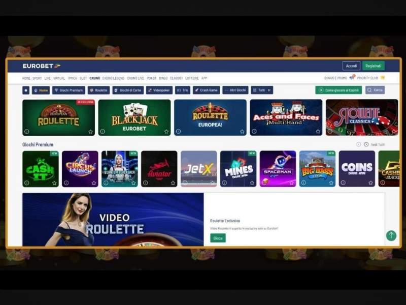 Registrazione a Eurobet Casino